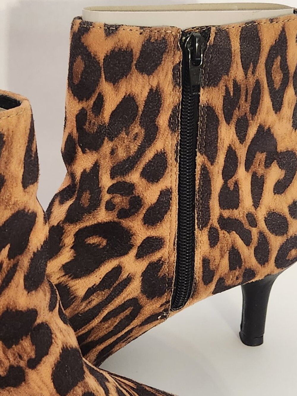 Rampage Booties Leopard Print 7.5M Ankle Boots Medium Heel Brown Gold - Picture 7 of 9